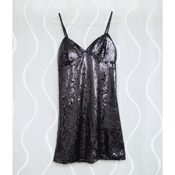 NWT Black Sequins Bodycon Mini Dress | Size S - Picture 6 of 9